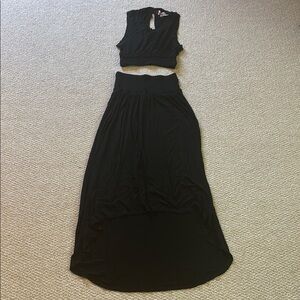 Free People Beach Black Crop Tank / Skirt “Morningside” Set Wmns Size XS